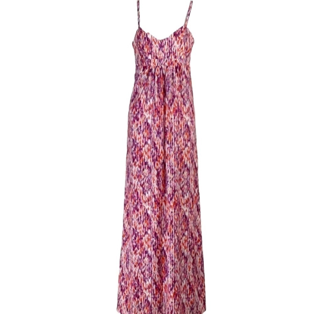 Felicity &‎ Coco Pink & Purple Maxi Dress Smocked Elastic Back